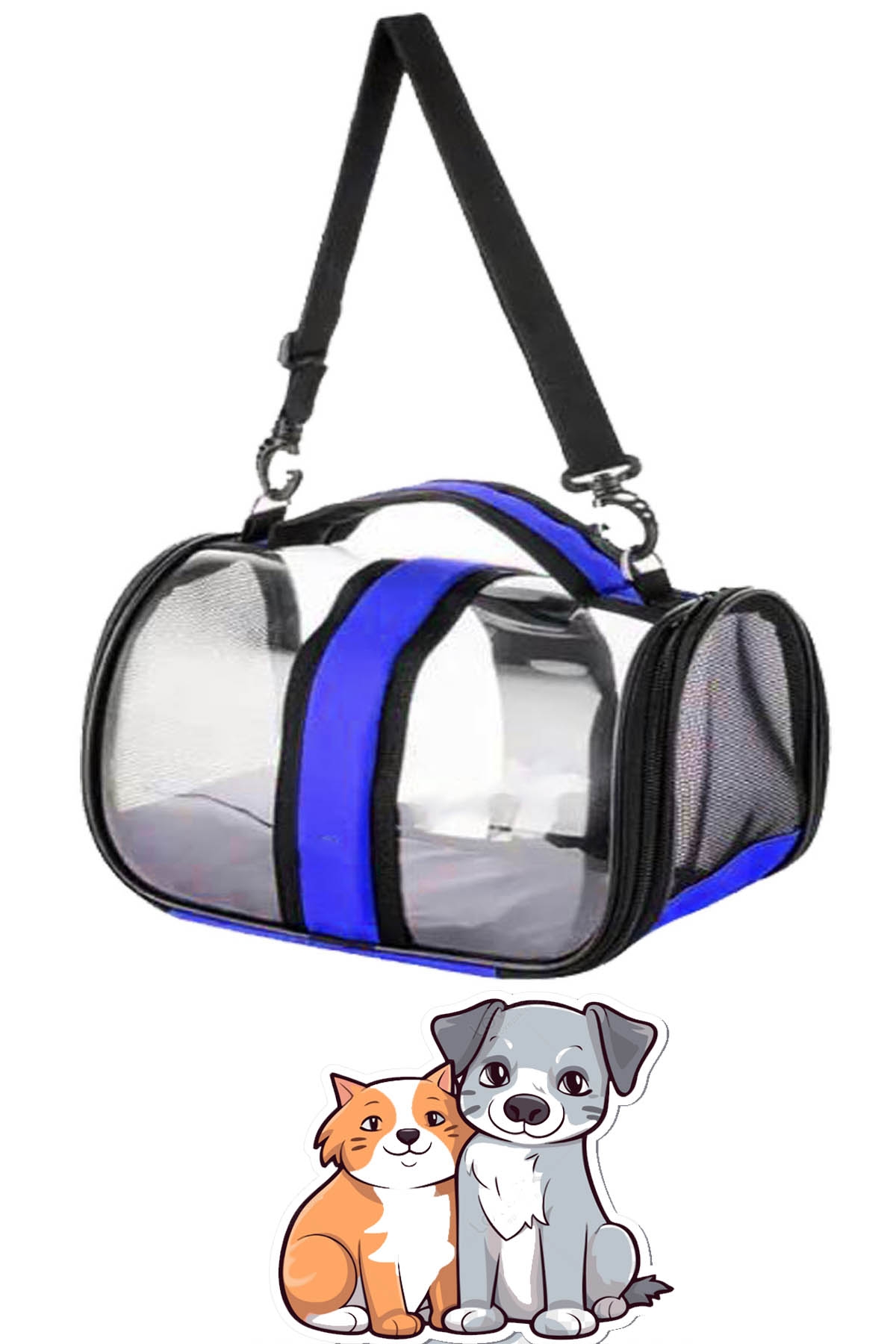 Flybag%20Kedi%20Köpek%20Kuş%20Seyahat%20Taşıma%20Çantası%20Şeffaf%20Omuz%20Askılıklı%20Evcil%20Hayan%20Çantası%20Mavi