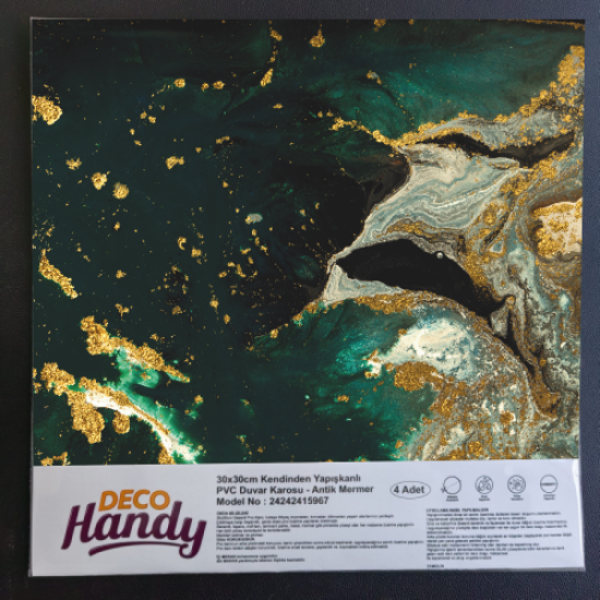 DecoHandy Pvc Yapışkanlı Yer Karosu 30x30cm 4’Lü Paket - Green Edition 0,36m2