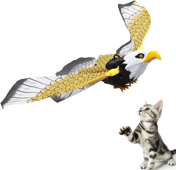Uçan Kartal Kedi Oyuncağı Sesli Hareketli Işıklı Sabitlenebilir İnteraktif Kuş Kedi Oyuncağı